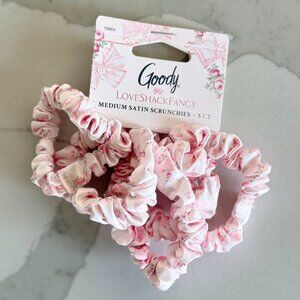 🎀 Goody x LoveShackFancy Skinny Satin Scrunchies - Rosa Beaux - 5ct 💕